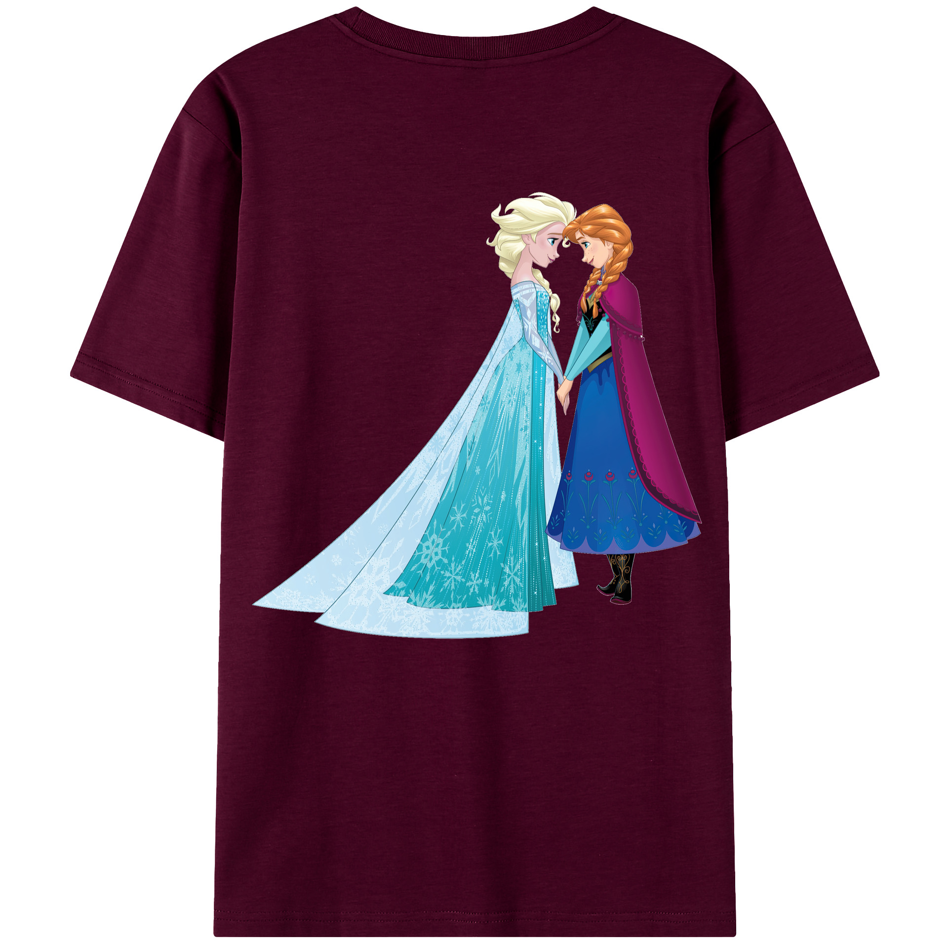 （画像用） アナと雪の女王 アンナ エルサ Frozen Anna Elsa レディース半袖Tシャツ(バックプリント)